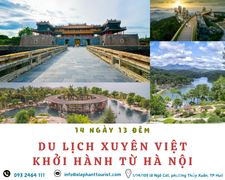 Du lịch Xuyên Việt 14 ngày 13 đêm từ Hà Nội bằng Tàu Hỏa